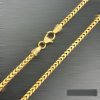 2.3MM 14k Yellow Gold Solid Franco Chain