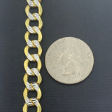 9MM 10K Two-toned Gold Pavé Cuban Bracelet