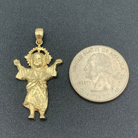 14K Yellow Gold Baby Jesus Divino Niño Pendant