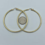 2.8” 10k Yellow Gold Hoop Earrings