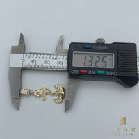 14K Gold and CZ Anchor Pendant