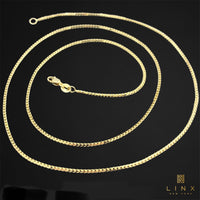 1.3MM 14K Yellow Gold Solid Franco Chain
