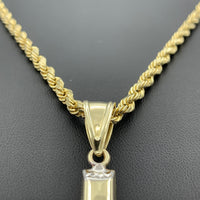 2.47” 10k Gold 3D Crucifixion Pendant and 4MM Rope Chain Necklace