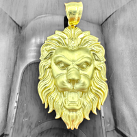 1.85” 14k Yellow Gold Lion Head Pendant