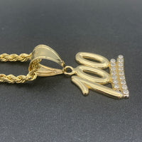 Gold KEEP IT A HUNDRED Pendant & Rope Chain Necklace