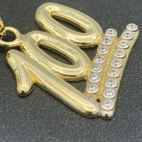 Gold KEEP IT A HUNDRED Pendant & Rope Chain Necklace