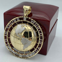 2.56” 10k Gold The World is Yours Pendant