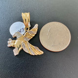 10k Yellow Gold Eagle Pendant - 1.25” tall