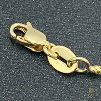 1.3MM 14K Yellow Gold Solid Franco Chain