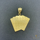 10K Two-tone Gold Royal Flush Poker Pendant