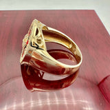 14K Yellow Gold Enameled Casino Roulette Ring