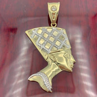 2.1” 10k Gold Queen Nefertiti Pendant
