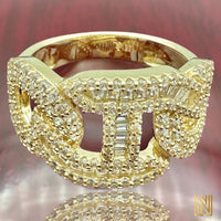 14K Gold Fancy Mariner Link Ring