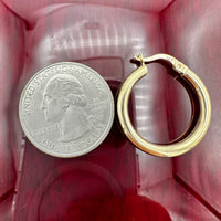 14k Yellow Gold Plain Hoop Earrings (3 sizes)