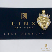 14K Yellow Gold and C/Z Lion King Pendant