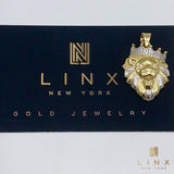 14K Yellow Gold and C/Z Lion King Pendant