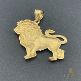 14K Two-tone Gold Lion Pendant