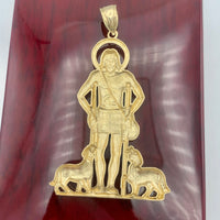 2.75” 14K Yellow Gold Saint Lazarus Pendant