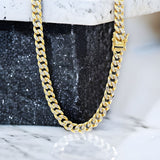 6.3mm 14k Two-tone Gold Semi-solid Miami Cuban Link Chain