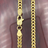 10k Yellow Gold Matte Jesus Face Pendant and 3mm Franco Chain Set