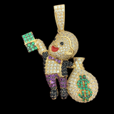 1.8” 14k Yellow Gold Monopoly Pendant