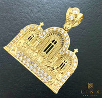 10K Yellow Gold and C/Z Last Supper Pendant