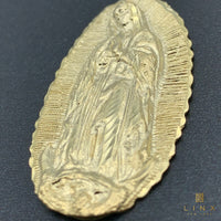 2.3” 10K Yellow Gold Our Lady of Guadalupe Pendant