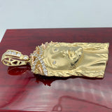 2.6” 14K Yellow and Rose Gold Jesus Face Pendant