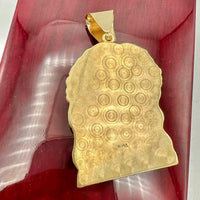 2.45” 14k Solid Gold Jesus Face Pendant