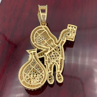 1.8” 14k Yellow Gold Monopoly Pendant