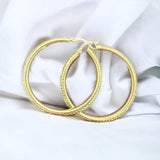 14k Yellow Gold Diamond Cut Hoop Earrings (2 sizes)