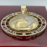 2.56” 10k Gold The World is Yours Pendant