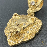 14K Yellow Gold Lion Head Pendant