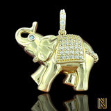 1” 14K Yellow Gold Elephant Pendant