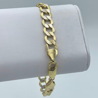 9MM 10K Two-toned Gold Pavé Cuban Bracelet