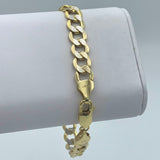 9MM 10K Two-toned Gold Pavé Cuban Bracelet