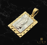 14K Two-tone Gold Our Lady of Guadalupe Pendant