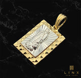 14K Two-tone Gold Our Lady of Guadalupe Pendant