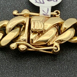 10mm 10k Yellow Gold Solid VIP Miami Cuban Bracelet