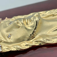 2.6” 14K Yellow and Rose Gold Jesus Face Pendant