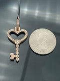 14K Gold Diamond Key Pendant (choose your color)