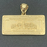 14K Yellow Gold and CZ Hundred Dollar Bill Pendant