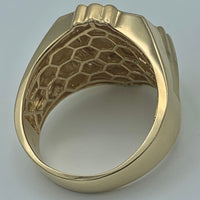 14K Yellow and White Gold Dollar Sign Ring