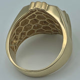 14K Yellow and White Gold Dollar Sign Ring