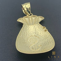 10K Gold Money Bag Pendant