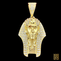 2” 14K Gold King Tut Pharaoh Pendant (3D)