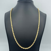 3mm 14k Yellow Gold Solid Rope Chain