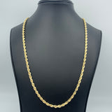 3mm 14k Yellow Gold Solid Rope Chain