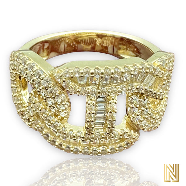 14K Gold Fancy Mariner Link Ring