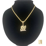 Gold KEEP IT A HUNDRED Pendant & Rope Chain Necklace